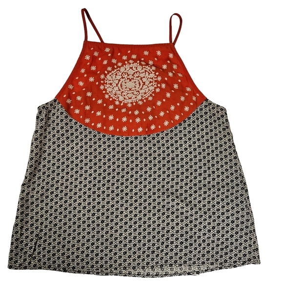 THML Bohemian Style Tank, Orange/Navy, Size Small - Picture 9 of 13